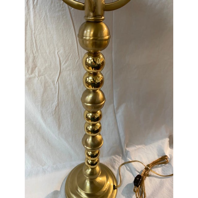 Gold Vintage Brass Black and Gold Lamp With Metal Shade For Sale - Image 8 of 11