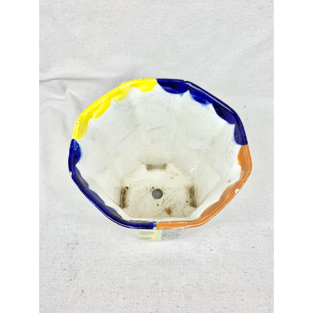 Vintage Colorful Mexican Floral Planter For Sale In New Orleans - Image 6 of 13