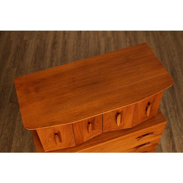 Mid Century Modern Walnut Tall Chest of Drawers For Sale - Image 11 of 18