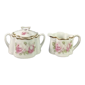 Late 19th Century Zea Scherzer z.s. & Co. Porcelain Creamer and Sugar Set- 2 Pieces