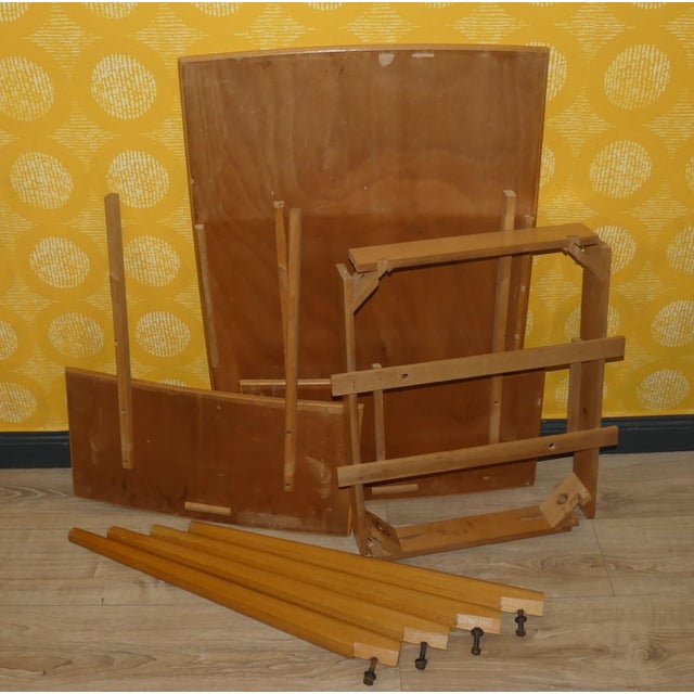 Vintage Extendable Kitchen Table in Wood, 1950s For Sale - Image 10 of 11