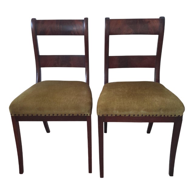 Dutch Biedermeier Sabel Chairs, 19th Century, Set of 2 For Sale