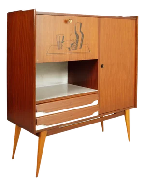 Mid-Century Buffet Dry Bar in Walnut attributed to Vittorio Dassi for La Permanente Mobili Cantù, 1950s