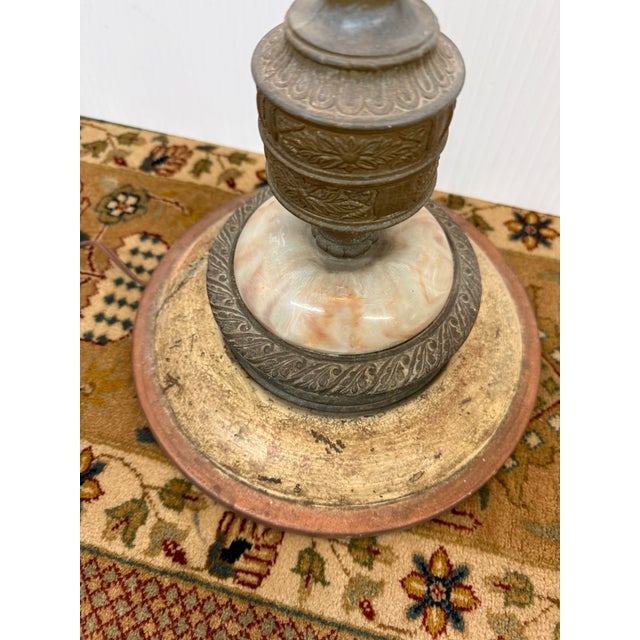 Metal Antique French Provincial Style Torchiere Lamp For Sale - Image 7 of 12