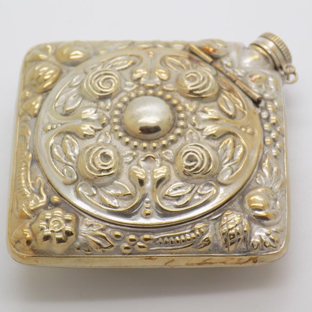 1950s Vintage Italian Handmade Genuine Silver Rare Pill Box & Perfume Bottle For Sale - Image 5 of 12