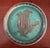 Mid 20th Century Mid 20th Century Swedish Gustavsberg Argenta Art Pottery Coasters, Set of 5, Turquoise Glazed With Silver Floral Motifs For Sale - Image 5 of 8