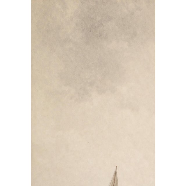 Minimal Coastal Seascape Study, Sailboat Horizon Art Print, 24" × 36" For Sale In Buffalo - Image 6 of 10