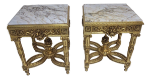 Vintage Gueridon Side Table Marble Top 26 