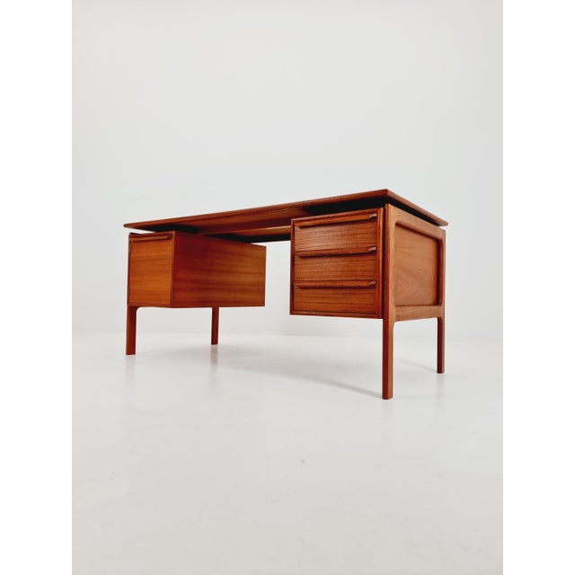 Danish Teak Freestanding Desk from C.V, Denmark, 1960s For Sale - Image 9 of 14