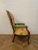 Early 1900s Victorian Wooden Armchair Upholstered in Vintage Colorful Groovy Print Fabric and Green Velvet For Sale In New York - Image 6 of 12