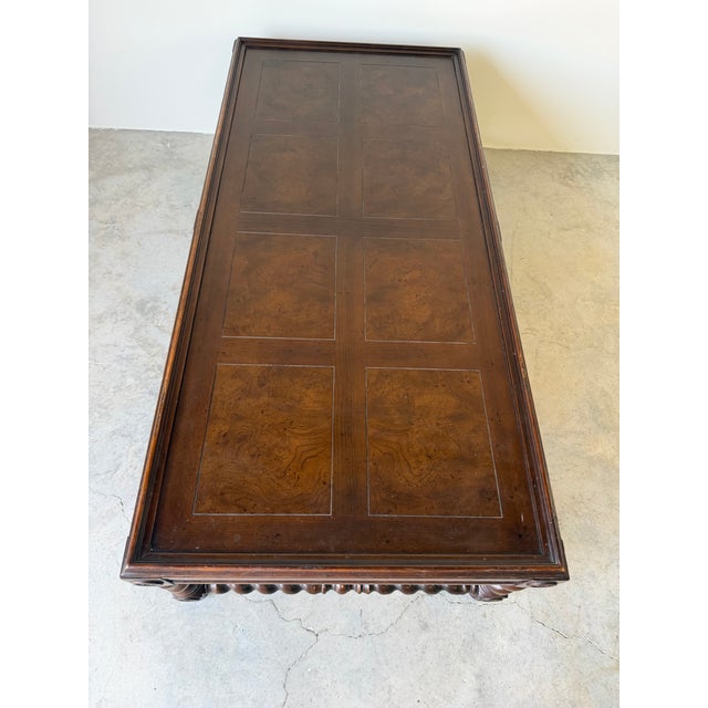 Wood Vintage Henredon Barley Twist Rectangular Coffee Table For Sale - Image 7 of 12