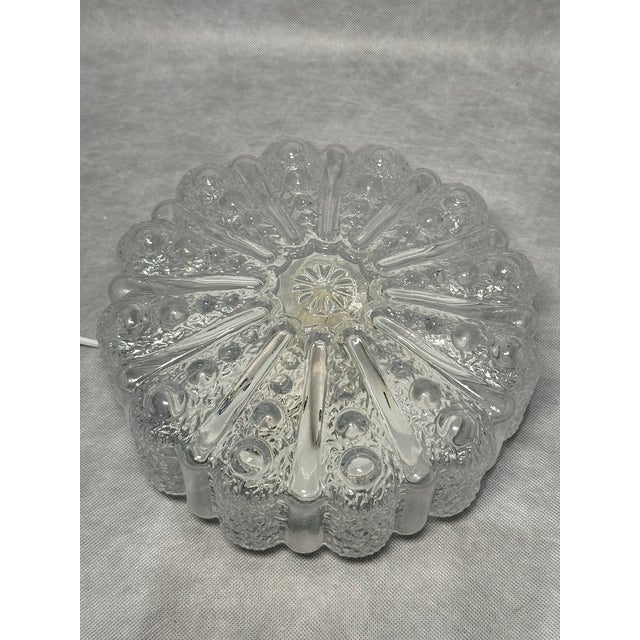 Vintage Textured Glass Flush Mount Ceiling Light, 1970s For Sale - Image 9 of 9