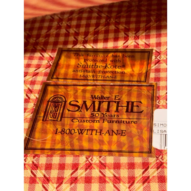 Pair of Custom Walter E. Smithe Ladder Back Lounge Chairs in Red Gingham For Sale - Image 9 of 9