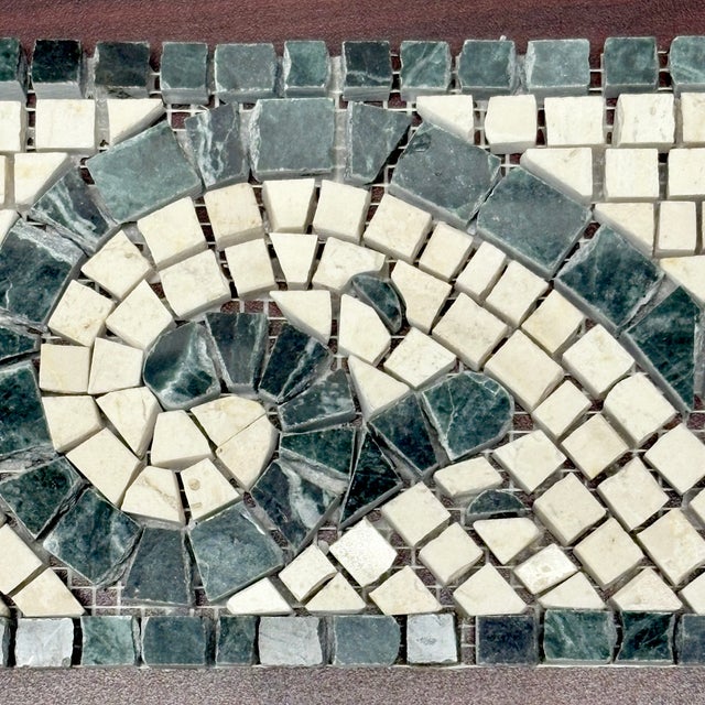 Polished verde saltan marble and botticino marble tours decorative mosaic border. Suitable for use in vertical and...