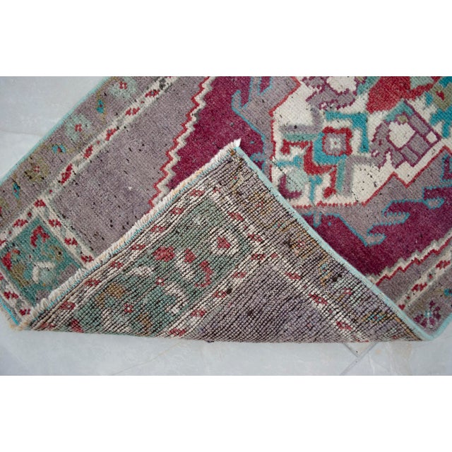 1970s Vintage Hand Knotted Small Rug For Sale - Image 9 of 14