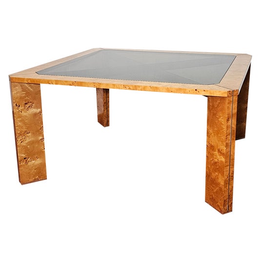 Italian Dining Table in Briarwood, 1970s For Sale