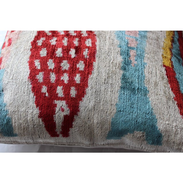 2020s Contemporary Silk Velvet Ikat Pillow Cover Bohemian Pillow For Sale - Image 5 of 13