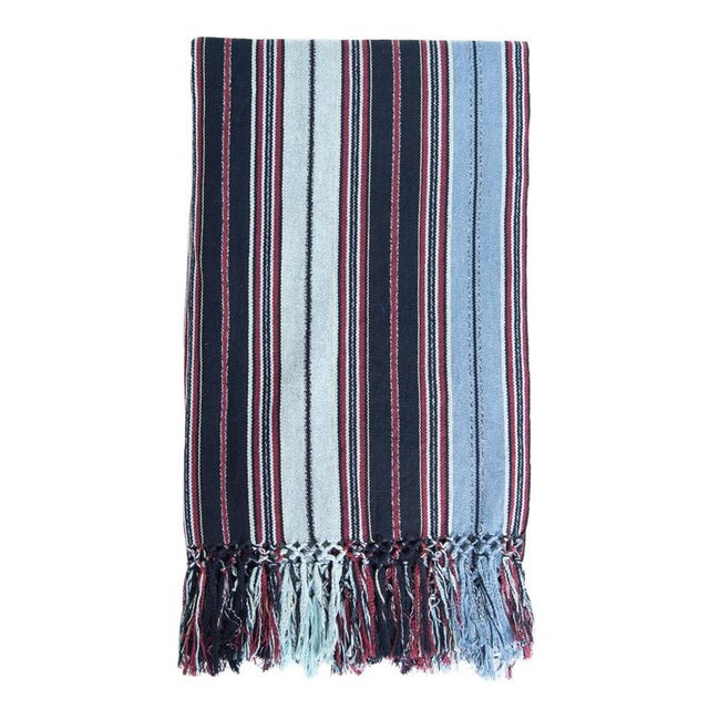 Guatemalan Indigo Striped Blanket Chairish