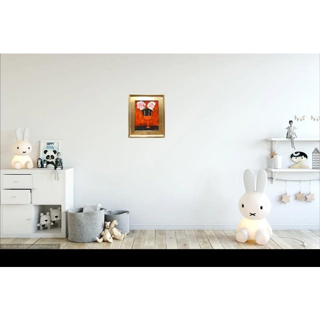 2020s "Pink Roses" Original Modern Oil Painting For Sale - Image 5 of 5