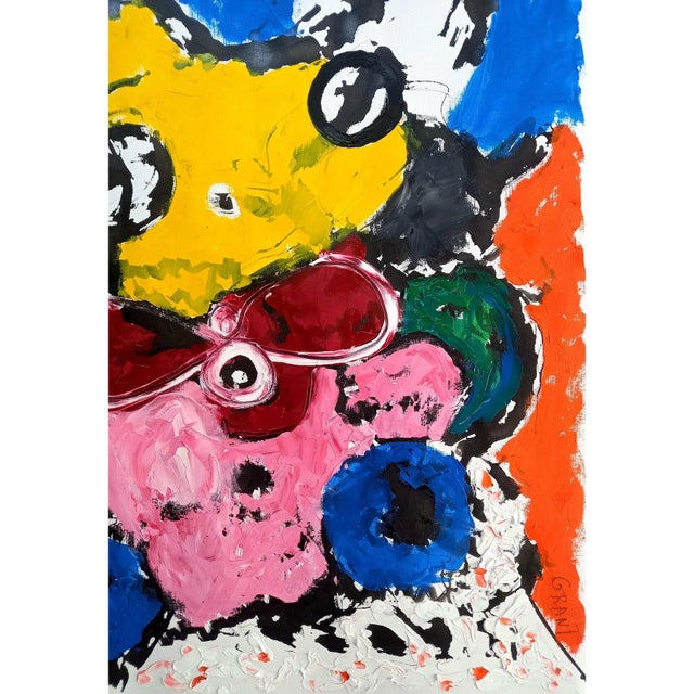 Paper 19.6" by 25.5" Mikki Lee' #3 - Contemporary Oil Painting by Diane Grant, Unframed - Pablo Picasso For Sale - Image 7 of 9