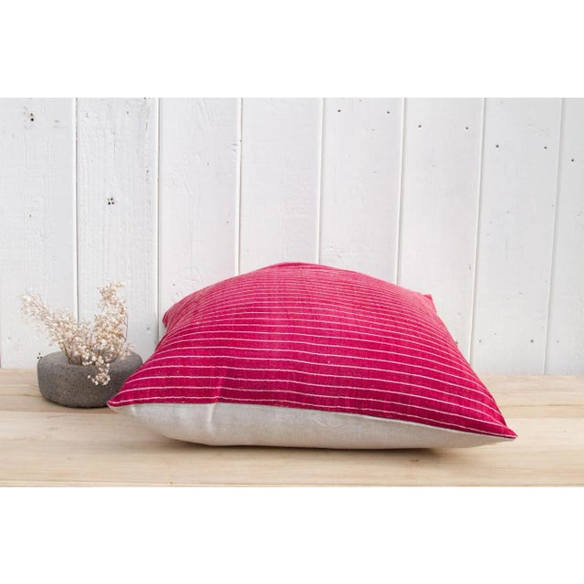 Anish Antique Mashru Tribal Large Square Pillow For Sale - Image 4 of 7