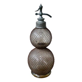 Antique French Double Gourd Glass Soda Syphon, 1890 For Sale