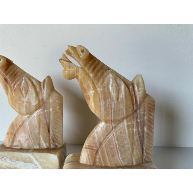 Stone Vintage Carved Marble Horse Head Bookends - a Pair For Sale - Image 7 of 11