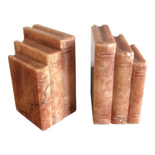Italian Art Deco Marble Bookends - a Pair For Sale