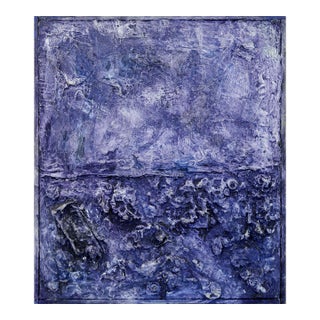 Mid Century Textural Color-Field Abstract in Royal Blue-Purple by Peter Witwer For Sale