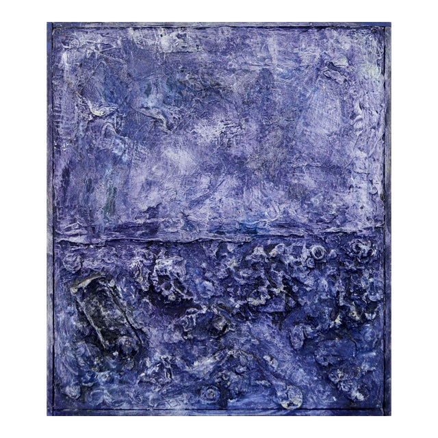 Mid Century Textural Color-Field Abstract in Royal Blue-Purple by Peter Witwer For Sale