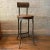 Tall, industrial, shop stool by the Toledo Furniture Co., features a green painted steel frame with back and 15 inch...