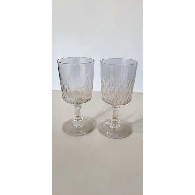 Glass Water Glasses with Richelieu Champigny Pattern from Baccarat, 1920s, Set of 6 For Sale - Image 7 of 10