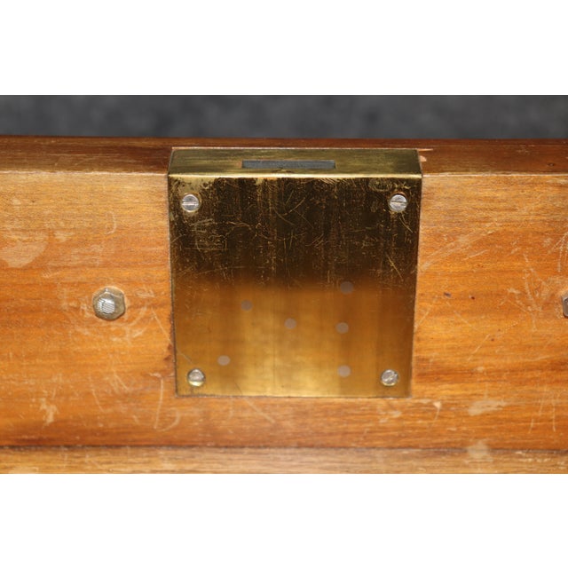 Louis XVI French Marble Top Brass Mounted Two Tier Console Table For Sale - Image 9 of 14