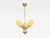 Itsu, Finnish Modern, Snowflake Chandelier, Brass, Glass, Finland, 1950s For Sale - Image 4 of 15