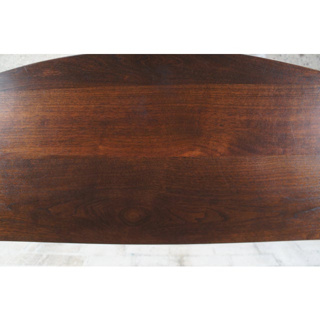 Harris Rubin McGavin Walnut Steel Tall Demilune Console Entry Table For Sale - Image 12 of 12