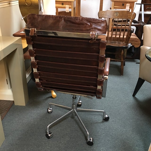 Restoration Hardware Oviedo Cocoa Leather Office Chair Chairish