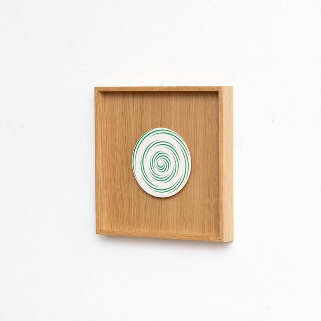 Contemporary Marcel Duchamp, Green White Spirale Blanche Rotorelief from Konig Series 133, 1987, Wood For Sale - Image 3 of 13