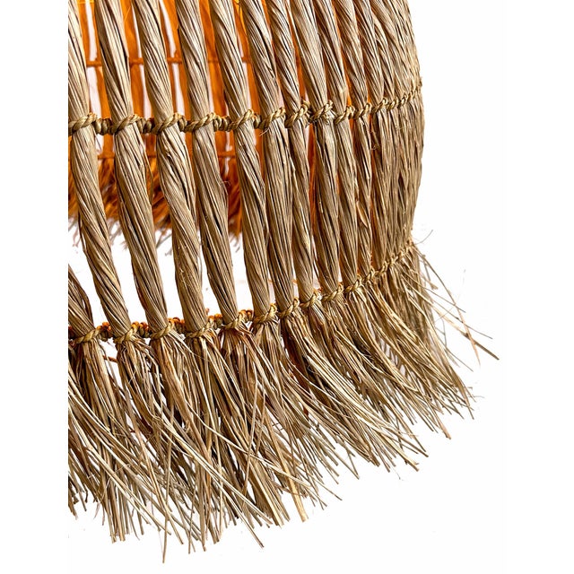 Tribal Telum Grass Fringe Coastal Tribal Pendant Light Medium For Sale - Image 3 of 10