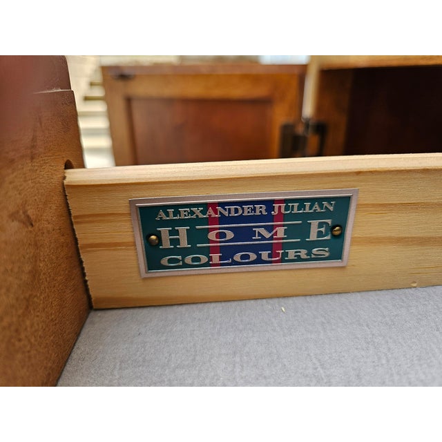 Alexander Julian Mahogany Sideboard Buffet With Brass Rail For Sale - Image 12 of 14