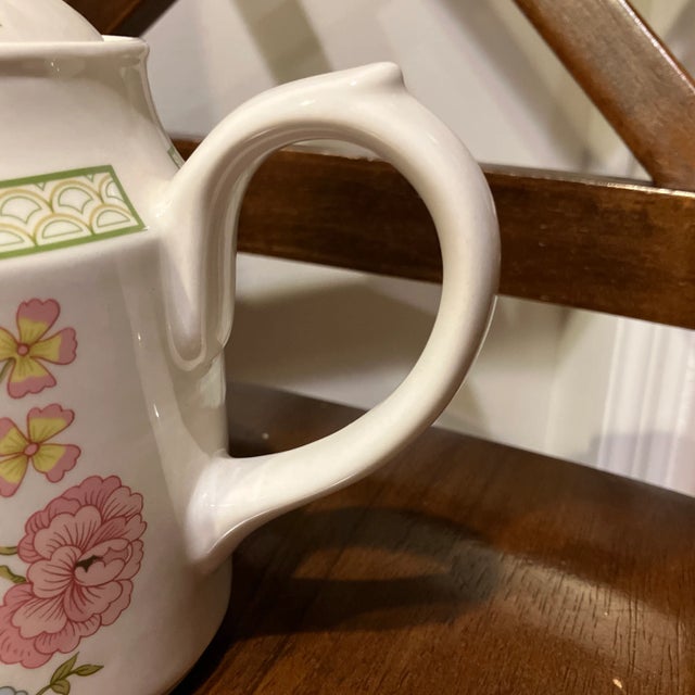 Vintage Oval English Mandarin Tea Pot For Sale - Image 4 of 6