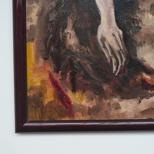 Joseph 'Zef' Clement, Large Expressionistic Nude, Oil on Canvas, 1976 For Sale - Image 3 of 10