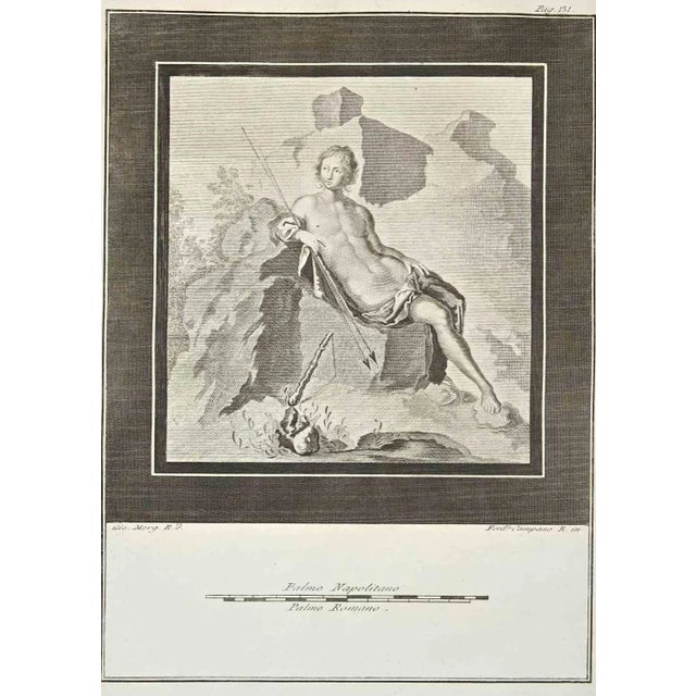 Ancient roman scene from the series "antiquities of herculaneum", is an original etching on paper realized by giovanni...