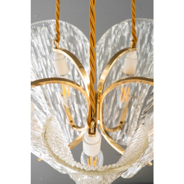 Vintage Klamar Chandelier with Textured Glass, 1950s For Sale - Image 15 of 18