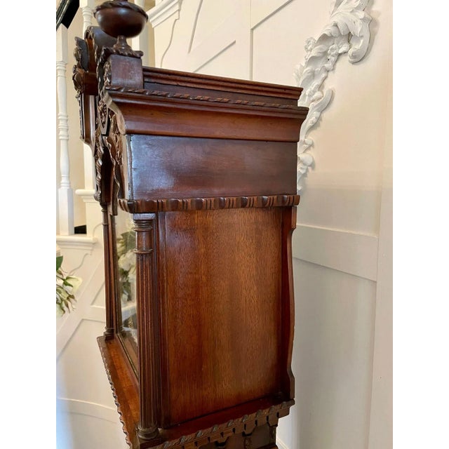 Carved Mahogany Grandmother Clock in the Style of Chippendale For Sale - Image 17 of 18