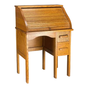 Vintage 1920s/1930s American Mission Tiger Oak Roll Top Child's Desk