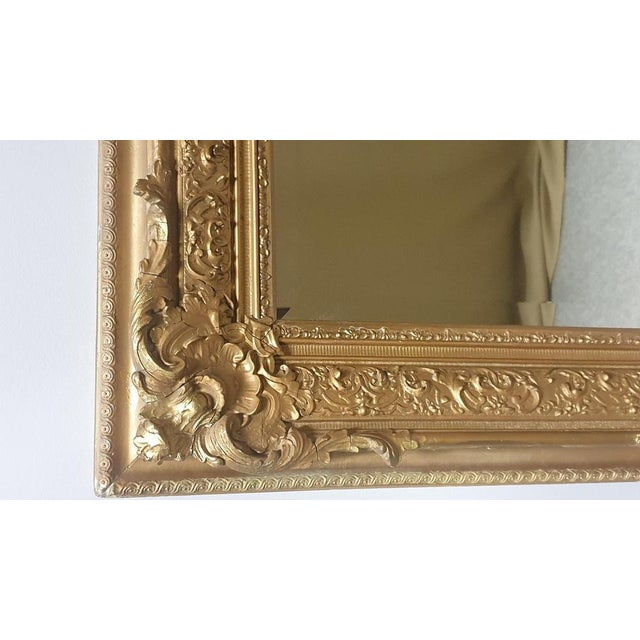 Large English Rectangular Victorian Gilt Mirror For Sale - Image 5 of 9