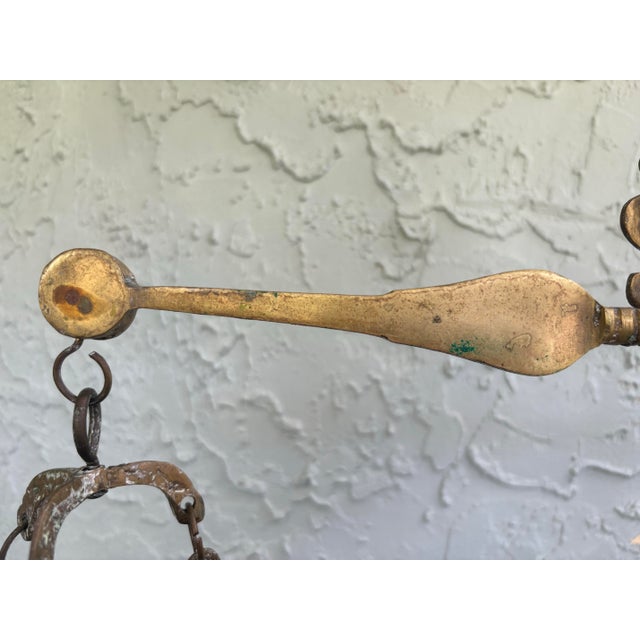 Large Italian Brass & Marble Decorative Balance Scale on Marble Base, 1950s For Sale - Image 9 of 12