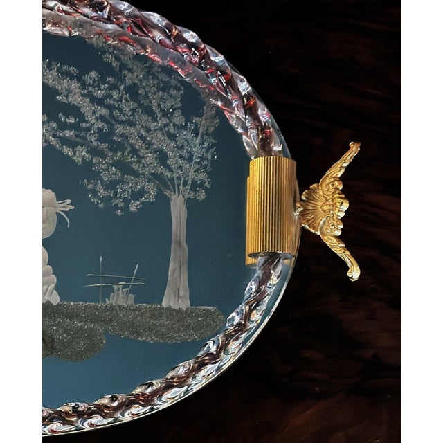 Late 20th Century Murano Venier Glassworks Hand-Engraved Mirrored Vanity Tray For Sale - Image 14 of 18