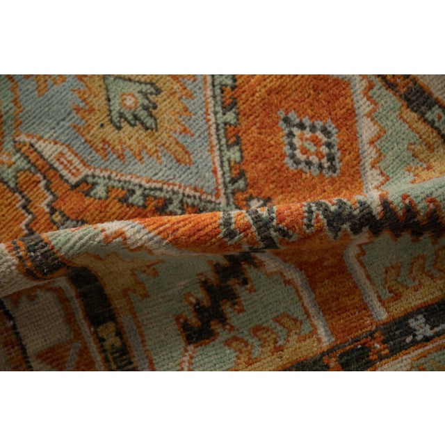 Ruby Red Vintage Distressed Oushak Rug Runner - 2'7" x 6' For Sale - Image 8 of 10