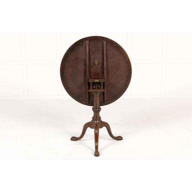 Wood Antique English Mahogany Tripod Table, 1700s For Sale - Image 7 of 10